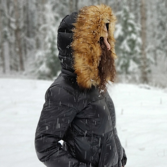S13 Women's Kylie Faux Fur Trim Puffer Jacket, NWT - Picture 4 of 5